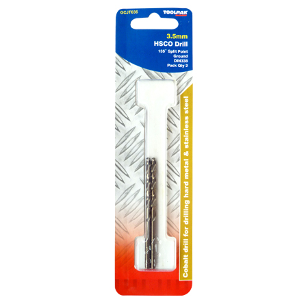 Cobalt Jobber Drill 3.5mm Ground Toolpak Pack of 2 